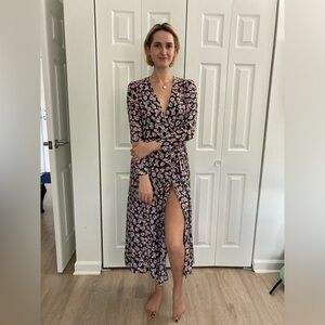 H&M Long Sleeve Floral Wrap Dress
